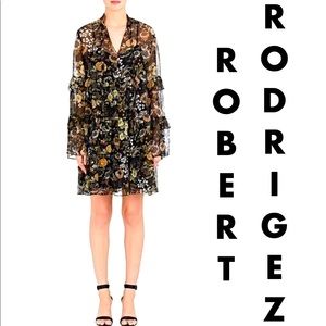 NWT Robert Rodriguez floral silk chiffon dress